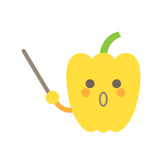 指示棒黄色パプリカ驚く
