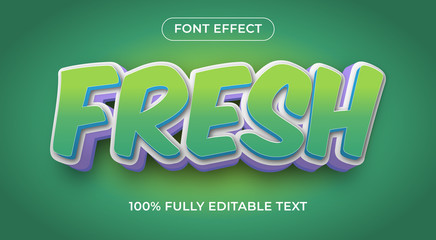 fresh 3d text editable effect, editable font style