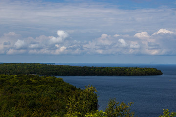 Lake Michigan Coastline in Summer, Peninsula State Park in Door County, Wisconsin