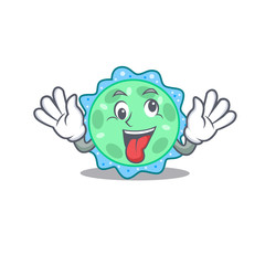 Fototapeta premium A cartoon design of pseudomonas aeruginosa having a crazy face