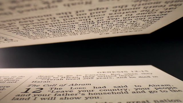 Zoomed into the heading of Genesis 12:1 "The Call of Abram", pulling away and focusing on the promises made to Abram in the first verses of chapter 12.