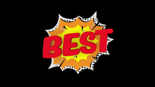 Sale word concept, BEST, for shopping, sales, advertising, discounts and promotion, comics looks. (alpha channel)