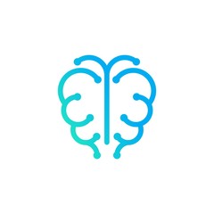 technology logo concept with modern concepts, brain, outline, connection