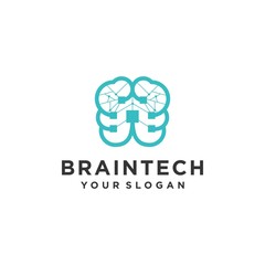 logo concept technology with modern concepts, brain, outline, connection