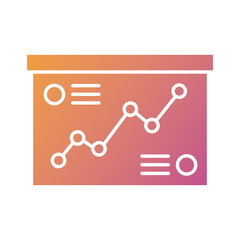 paperboard with statistics silhouette style icon