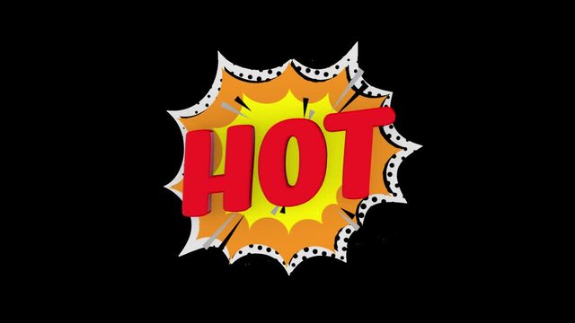 Sale word concept, HOT, for shopping, sales, advertising, discounts and promotion, comics looks. (alpha channel)