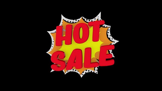 Sale word concept, HOT SALE, for shopping, sales, advertising, discounts and promotion, comics looks. (alpha channel)