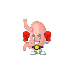A sporty stomach boxing athlete cartoon mascot design style
