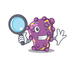 Smart Detective of shigella mascot design style with tools