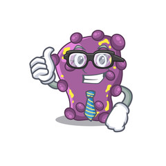 An elegant shigella Businessman mascot design wearing glasses and tie