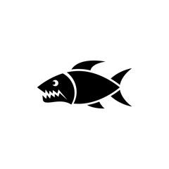 Piranha predatory fish vector icon.