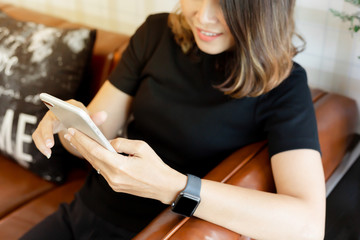 Young woman stay at home In the COVID-19 situation,