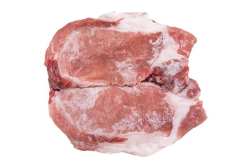 pork isolated include clipping path on white background stack photo