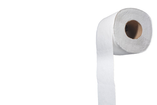 Rollo de papel higi&eacute;nico con forma de ondas en el papel sobre un fondo blanco
