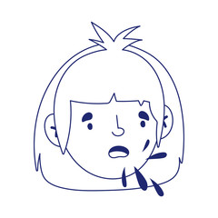 Obraz premium covid 19 coronavirus, man face with cough, isolated icon white background