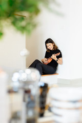 Young woman stay at home In the COVID-19 situation,