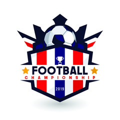 Fototapeta premium Soccer Football Badge Logo Design Templates | Sport Team Identity Vector Illustrations isolated on white Background