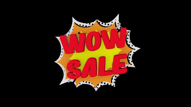 Sale word concept, WOW SALE, for shopping, sales, advertising, discounts and promotion, comics looks. (alpha channel)