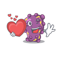 A sweet shigella cartoon character style with a heart