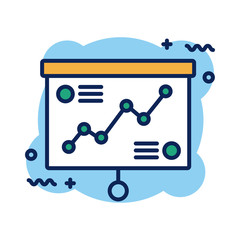 paperboard with statistics detail style icon