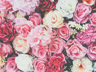 Rose​ pink​ flower​ pattern​ background​