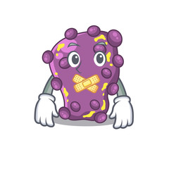 Shigella cartoon character style with mysterious silent gesture