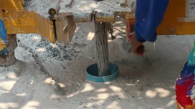 The machine is drilling artesian wells