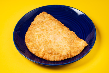 Uzbek eastern Tatar cuisine, cheburek with meat.