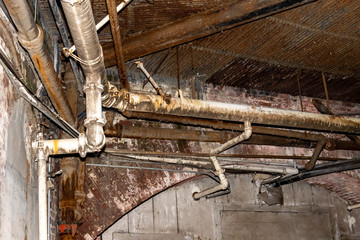 Rusty old sewage or water pipe for Piping repair or pipe installation service