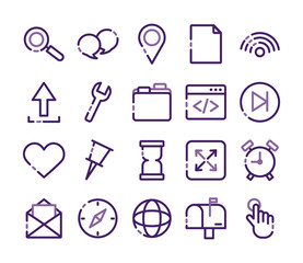 bundle of user interface set icons