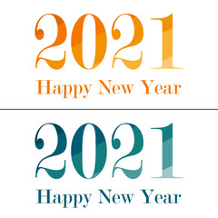 Happy New Year 2021 Design Template. Modern Design for Calendar, Invitations, Cards or Prints.