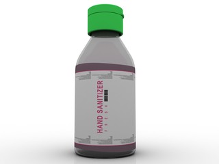 3d rendering Antiseptic hand sanitizer,Antibacterial hand sanitizer,Realistic spray bottle with antibacterial liquid