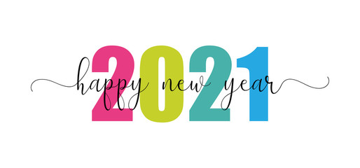 Happy New Year 2021 Design Template. Modern Design for Calendar, Invitations, Cards or Prints.