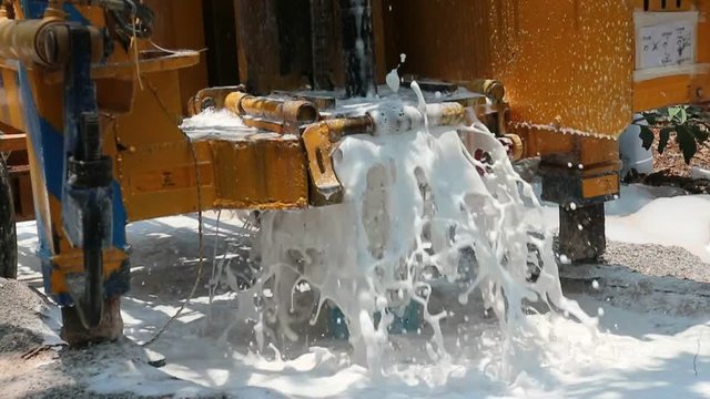 The machine is drilling artesian wells.