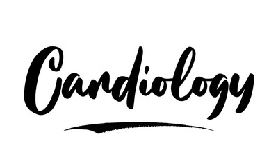 Cardiology Calligraphy Black Color Text On White Background