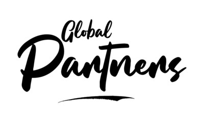 Global Partners. Calligraphy Black Color Text On White Background