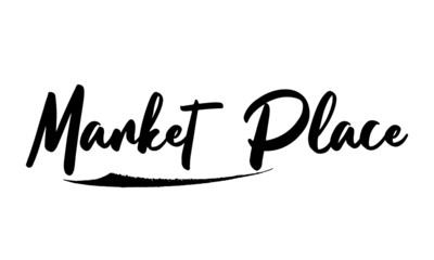 Market Place Calligraphy Black Color Text On White Background