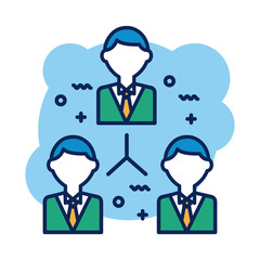 business people team detail style icon