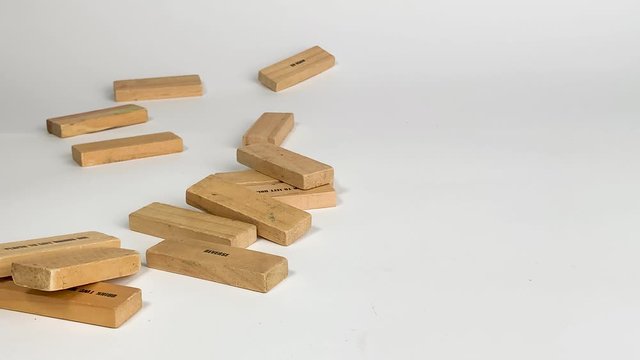 Jenga Blocks falling in Slow Motion