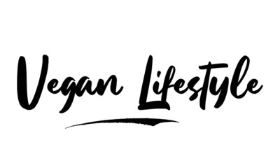 Vegan Lifestyle Calligraphy Black Color Text On White Background