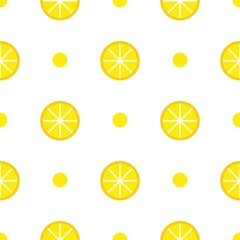 Papier peint Citrons Modèle sans couture avec des citrons sur fond blanc, illustration vectorielle eps10