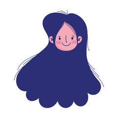 girl face cartoon character isolated icon white background