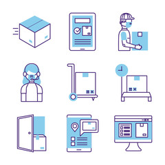 bundle of delivery service icons