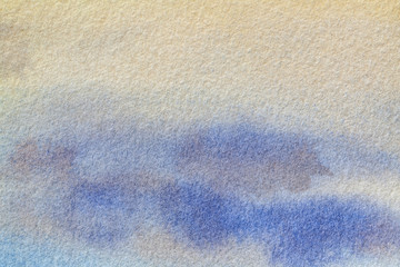 Abstract art background light blue and white colors. Watercolor painting on canvas with soft gray gradient.