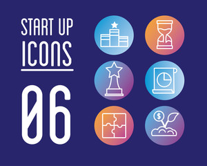 start up and business set icons