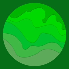 Beautiful green modern banner concept with layers illustration