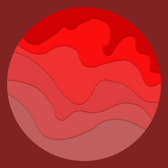 Abstract red modern banner concept with layers on circle shape