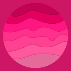Abstract pink modern banner concept with layers on circle shape