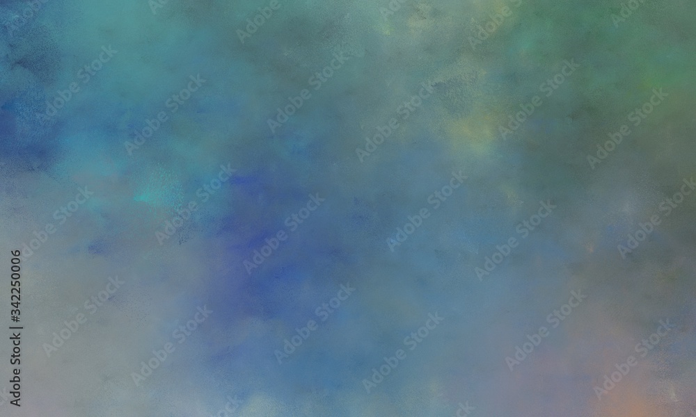 Poster painted old banner with slate gray, dim gray and teal blue color with space for text or image