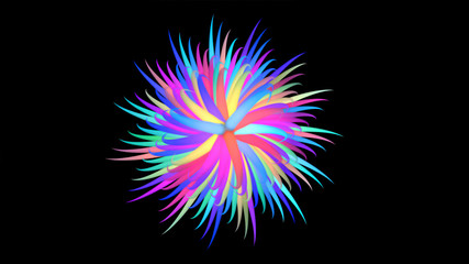 Colorful spiral geometic shape . 3d rendering illustration